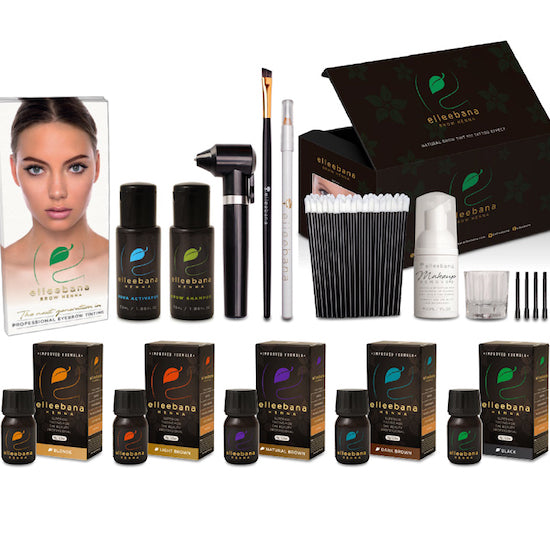 Elleebana Brow Henna Kit | 5 henna shades | All tools for offering the henna service