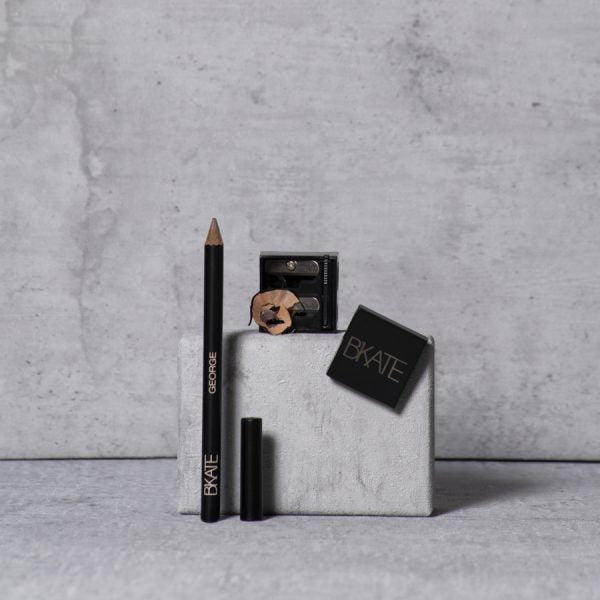 Dual-size B'KATE cosmetic pencil sharpener designed for sharpening makeup tools including brow pencils and highlighters.