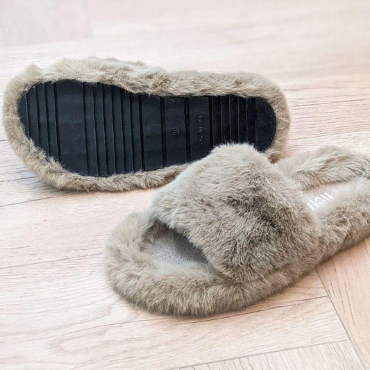 Salon slippers - beach beige - UK size 7-8 - super soft - comfy