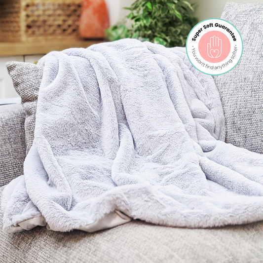 Grey Faux Fur Throw Blanket - Super soft guarantee