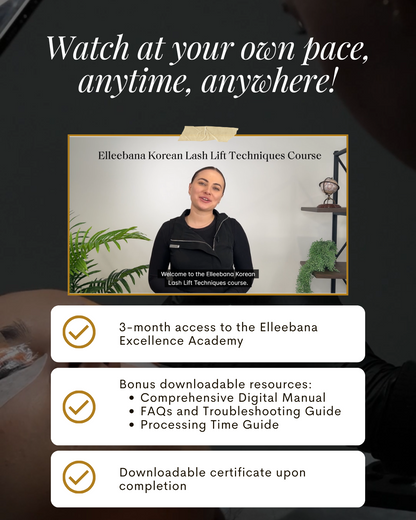 ONLINE Elleebana Korean Lash Lift Techniques Course (exc.VAT 20%) | Products included