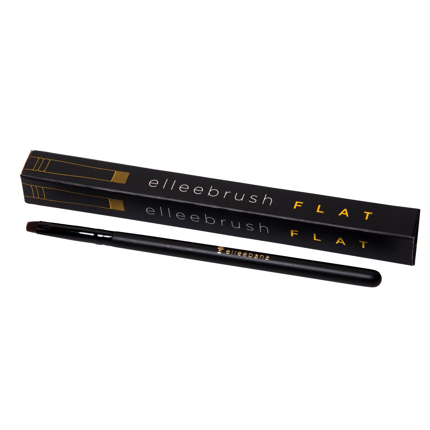 ElleeBRUSH Flat Tip tool with firm synthetic bristles, designed for precise lotion and balm application during lash lift and tint procedures.