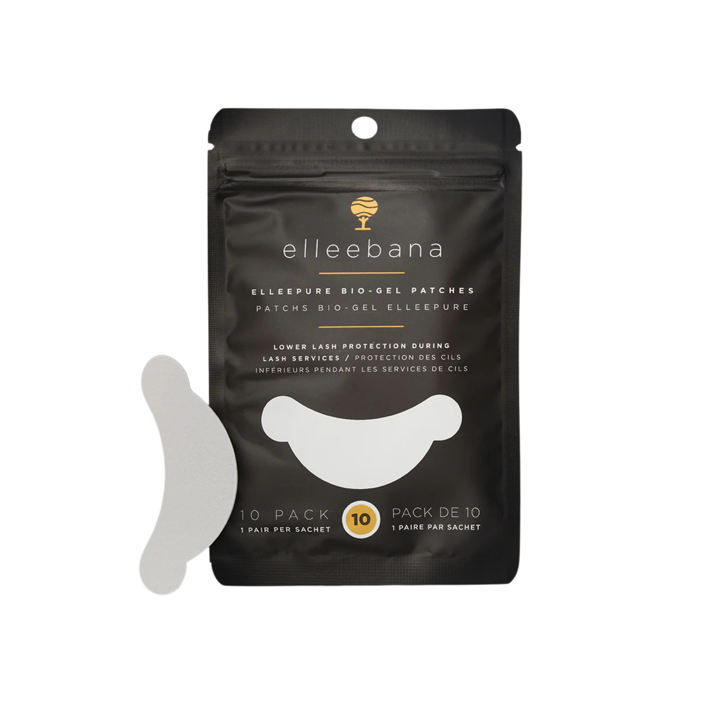 Pack of 10 ultra-thin, matte white ElleePURE Patches used for comfortable eye isolation and lash mapping during extensions or lash lifts.