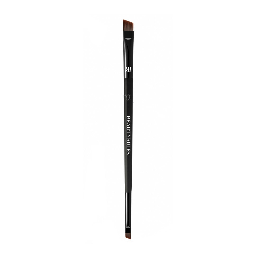 Dual-sided application brush crafted in Italy, featuring an ergonomic handle for precise brow makeup, tinting, lash lift lotion, and henna placement.