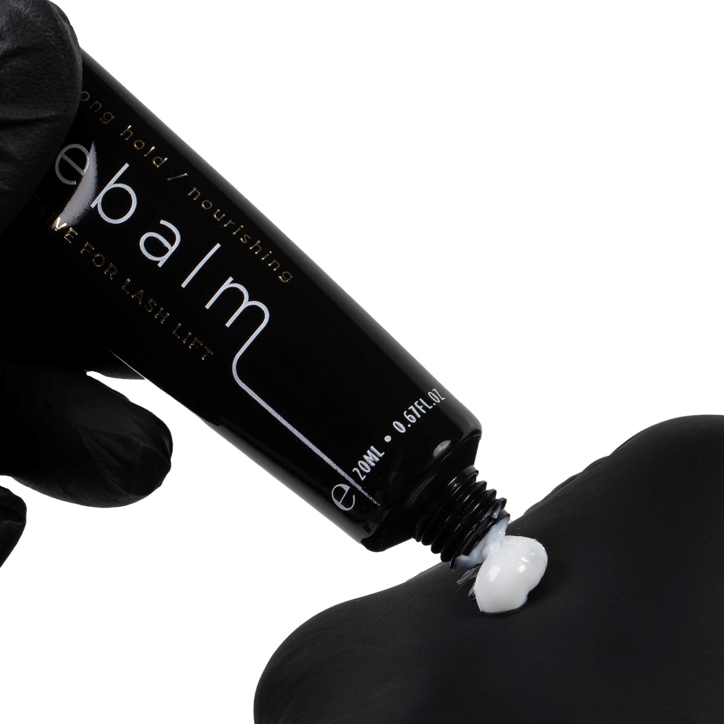 20ml jar of Elleebana Ellee-Balm vegan lami balm adhesive, formulated with amino acids, plant proteins, and jojoba oil to secure lashes during lift services without interfering with lotion processing time.