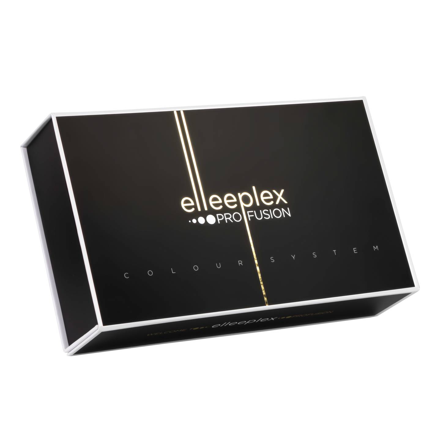 Complete Elleebana Elleeplex Profusion Pro Full Tint Kit containing four tint shades (black, blue black, deep brown, light brown), creme oxidant, protective eye balm, eye shields, application brush, and mixing accessories for professional lash and brow tinting.
