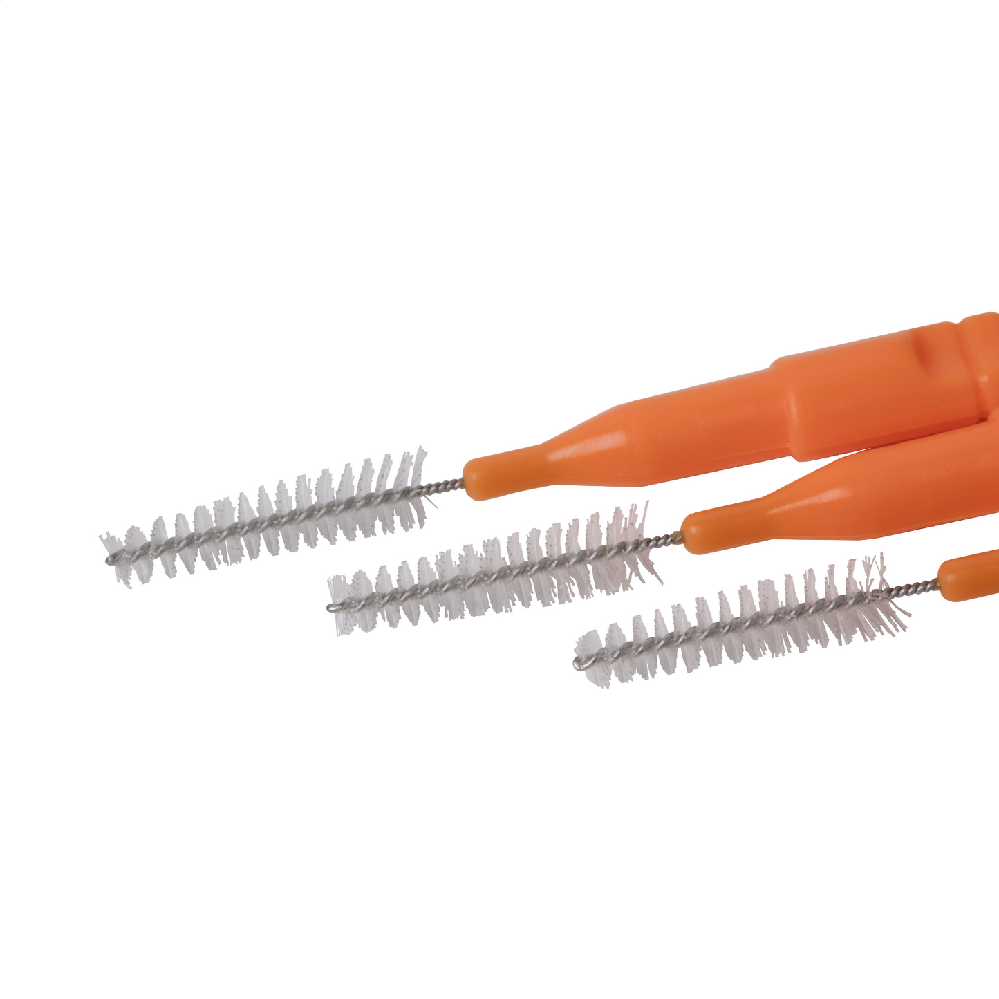 Container of 40 reusable Elleebana Wonder Wands in vibrant 2024 Pantone Fuzzy Peach orange, essential tools for brow lamination, lash lifts, and lash extensions.
