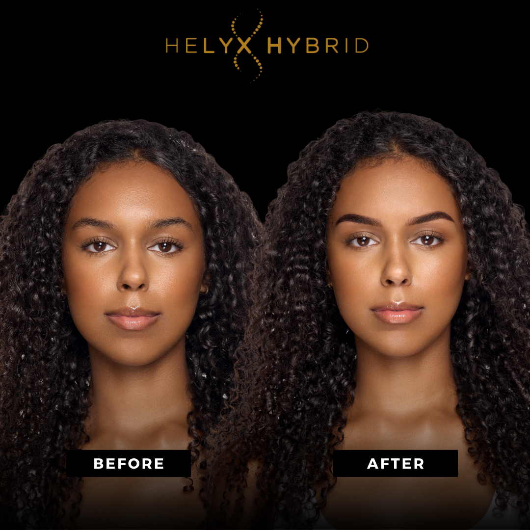 Elleebana Helyx Hybrid Dye starter kit, including various dye shades and developer products, arranged alongside official course training materials.