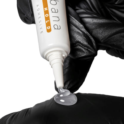 Elleebana StrongHold Lash Lift Adhesive 10ml squeeze tube and box packaging formulated with Keratin and Biotin.