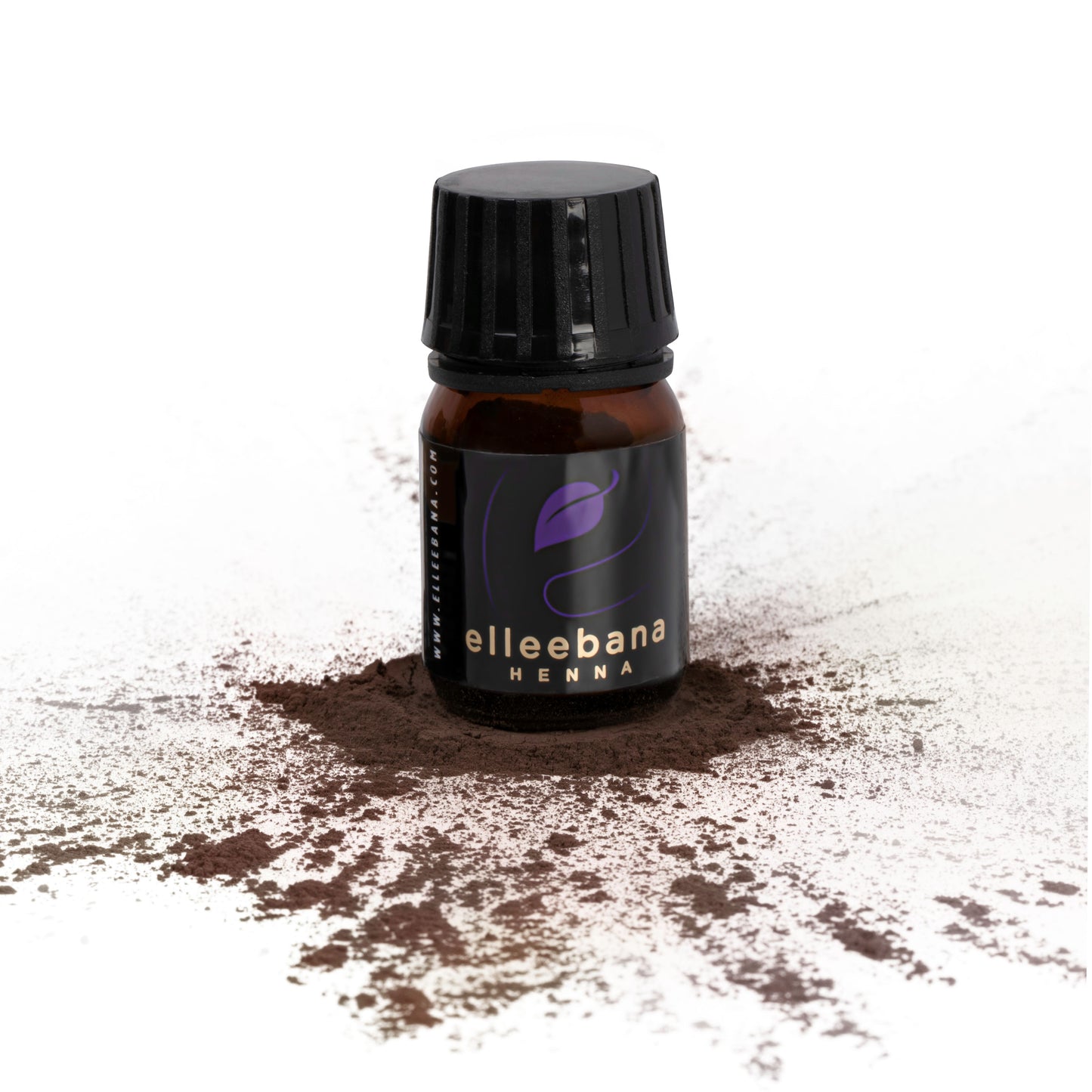 A container of Elleebana Brow Henna powder, a plant-based professional eyebrow tint designed to provide a tattoo-like skin stain and strengthen brow hairs for up to six weeks.