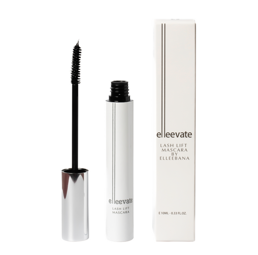 Elleevate Lash Lift Mascara 10ml tube and packaging box by Elleebana for natural lash strengthening and post-lift enhancement.