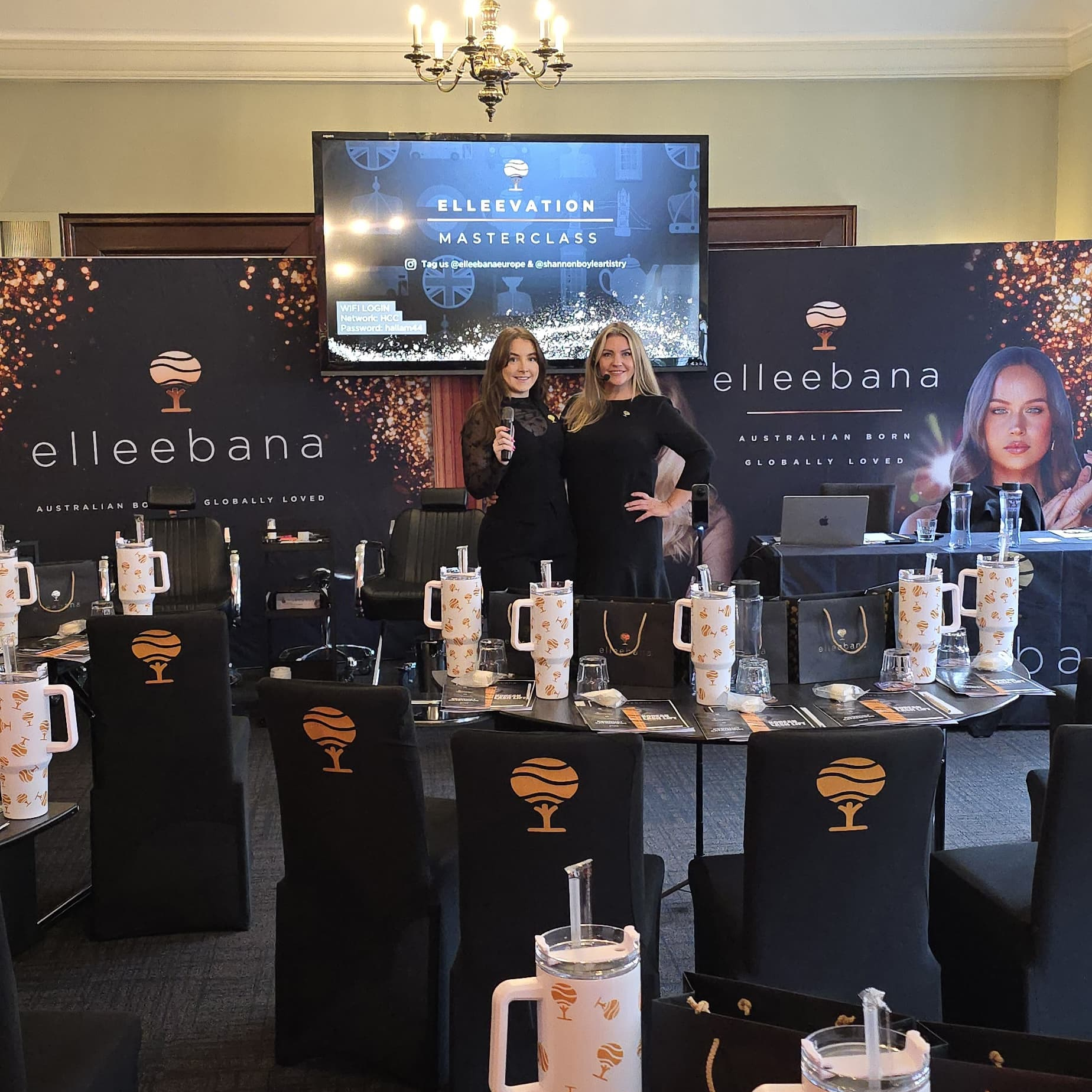 Promotional graphic for the Elleevation Masterclass Tour featuring Master Educators Shannon Boyle, Kintija Belska, and Kelly Fitzmaurice, highlighting dates for Manchester, Glasgow, and London.