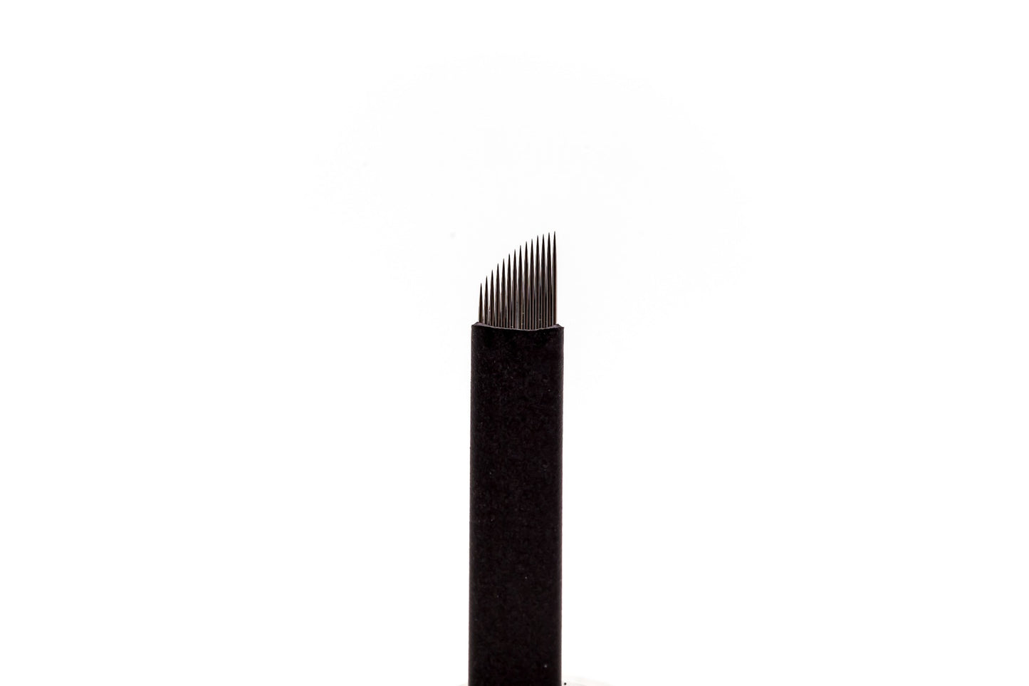 Pack of sterile, individually wrapped 0.18mm 14-pin double-sharpened stainless steel microblading blades, designed for creating ultra-fine, longer hair strokes on larger brow shapes.