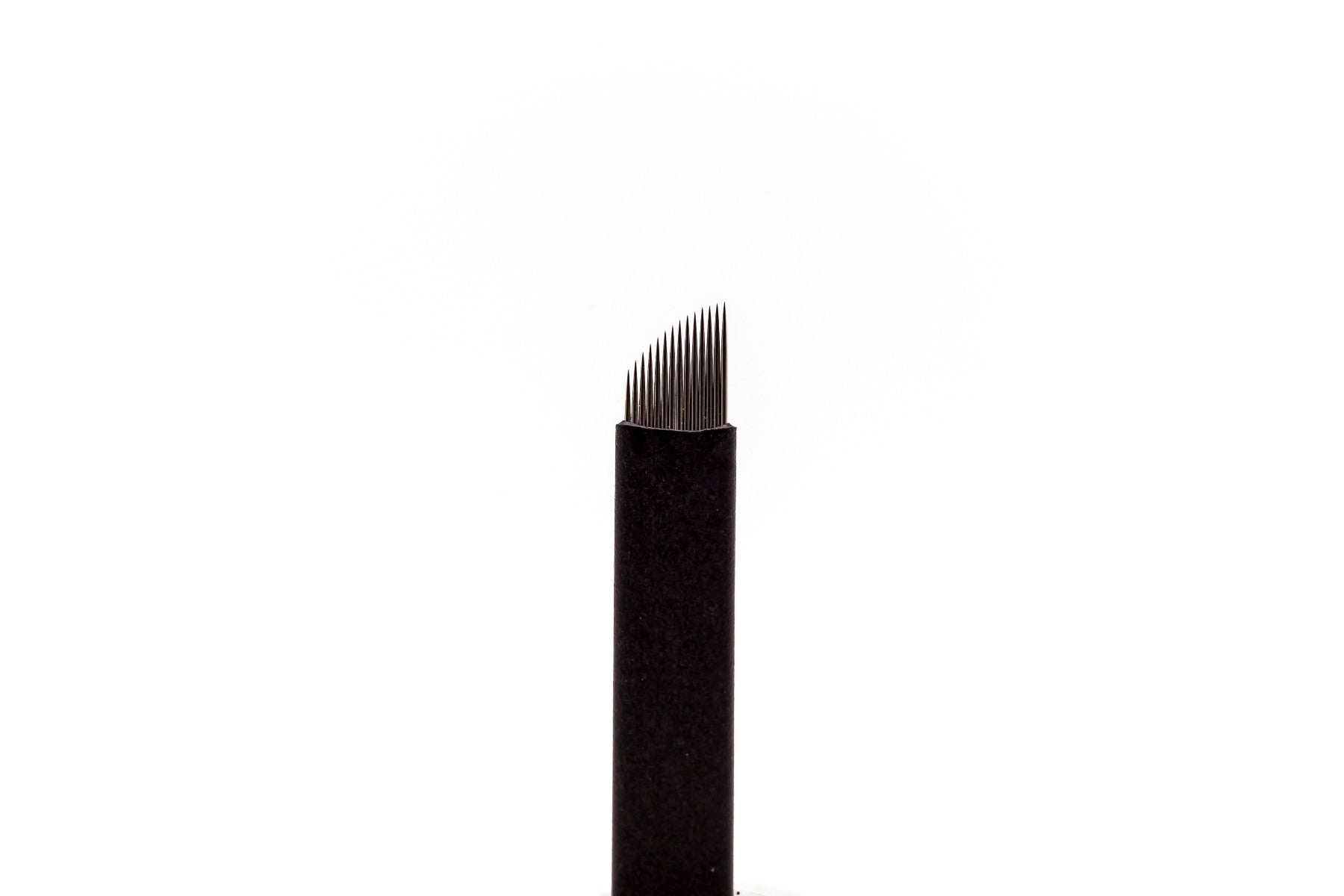 Pack of sterile, individually wrapped 0.18mm 14-pin double-sharpened stainless steel microblading blades, designed for creating ultra-fine, longer hair strokes on larger brow shapes.