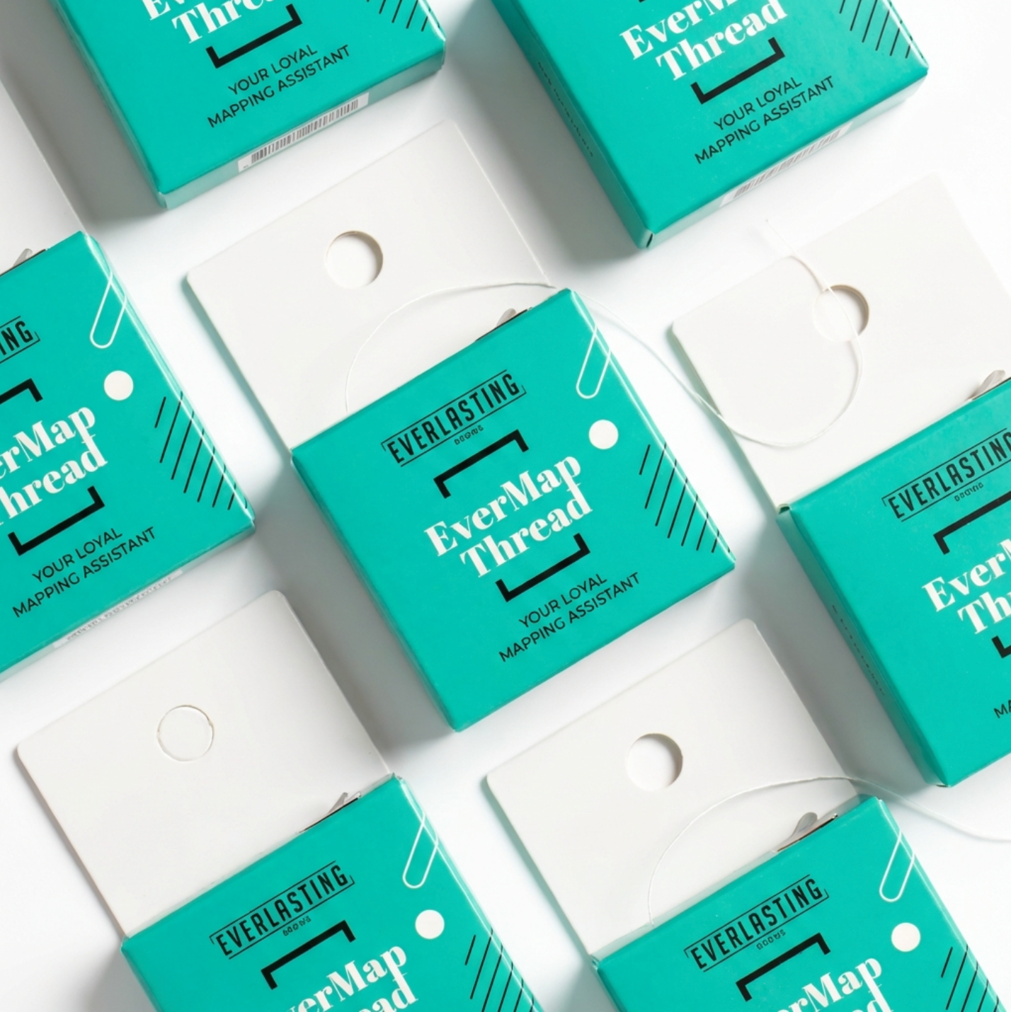 10m reel of Everlasting Brows EverMap pre-inked white mapping thread, formulated with hypoallergenic pigment to streamline eyebrow symmetry mapping for up to 20 microblading and PMU procedures.