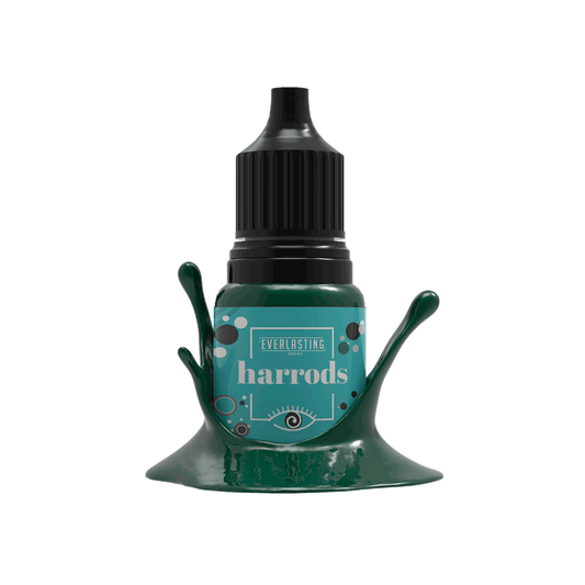 10ml bottle of Everlasting Brows Forest Green eyeliner pigment, a rich forest green shade designed for classic and shaded eyeliner PMU procedures using machine or manual techniques.