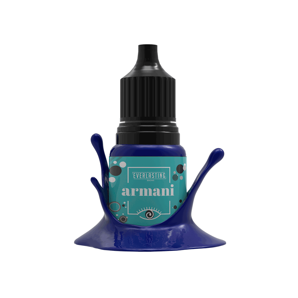 10ml bottle of Everlasting Brows Forest Green eyeliner pigment, a rich forest green shade designed for classic and shaded eyeliner PMU procedures using machine or manual techniques.