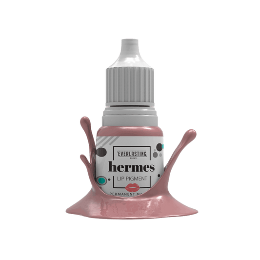 10ml bottle of Everlasting Brows Hermes lip pigment, a light beige-pink shade ideal for highlighting, subtle lip blush PMU, and creating soft, natural lip results.