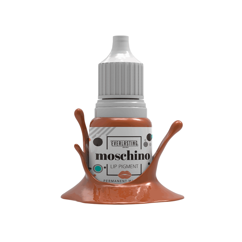 10ml bottle of Everlasting Brows Moschino lip pigment, a classic neutral nude shade ideal for subtle lip shape correction, natural lip blush procedures, and custom shade mixing.