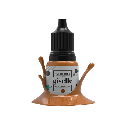 10ml bottle of Everlasting Brows Nicole eyebrow pigment, a lively golden warm blonde shade suitable for PMU and microblading procedures.