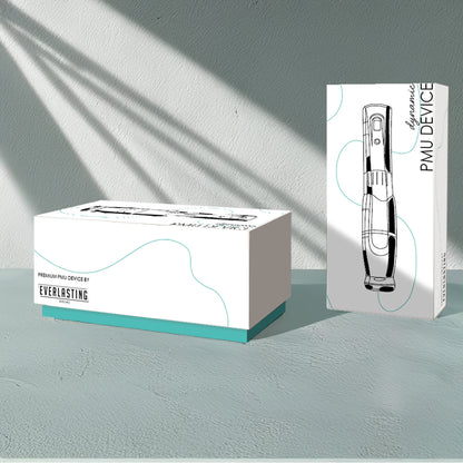 Everlasting Dynamic wireless permanent makeup device with adjustable stroke and extra battery pack, designed for lip blush, eyeliner, ombré brows, and nano strokes.