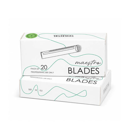 Everlasting Microblading U-Shape 0.20 Hard Blades for microblading, individually wrapped in sterile packaging for detailed eyebrow stroke creation.