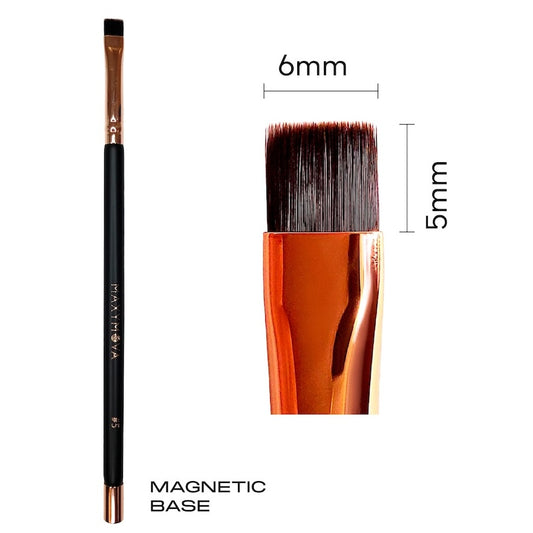 Fine detail beauty brush with a wooden handle, brass ferrule, ultra-narrow 1mm pointed tip, and a magnetic base.