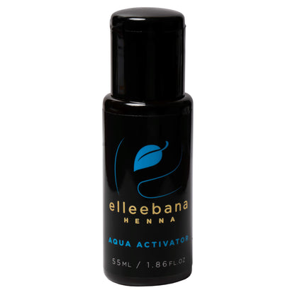 A 55ml bottle of Elleebana Henna Activator, a specialized liquid formula designed to intensify color results and prolong the longevity of brow henna treatments.
