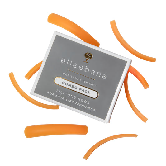  Reusable silicone lash lifting rods displayed in various sizes ranging from small to extra-large for custom curl selection.
