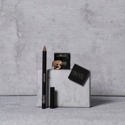Dual-size B'KATE cosmetic pencil sharpener designed for sharpening makeup tools including brow pencils and highlighters.