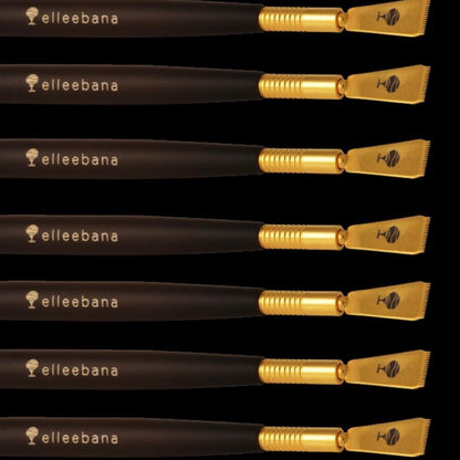 Dual-ended Elleebana Precision Lifter tool featuring a 16-tooth Japanese stainless-steel comb head and an angled precision isolation tip.