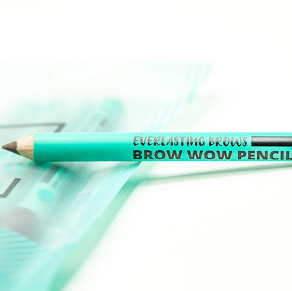 A pack of 5 brown single-use Everlasting predraw brow pencils packaged in a clear protective pouch for PMU and microblading mapping.